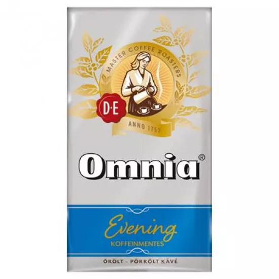 Kávé, pörkölt, őrölt, vákuumos csomagolásban, 250 g,  DOUWE EGBERTS "Omnia Evening", Koffeinmentes