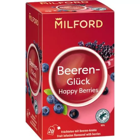 Gyümölcstea, 20x2,5 g, MILFORD "Happy berries", bogyós gyümölcs