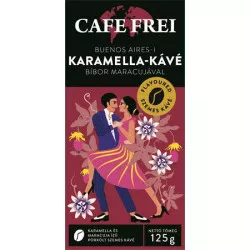 Kávé, pörkölt, szemes, 125 g, CAFE FREI "Buenos Aires-i karamella" bíbor maracujával