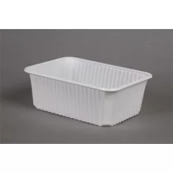 Ételtároló doboz, műanyag, szögletes, mikrózható, 1000 ml, 50 db, "Varia", fehér