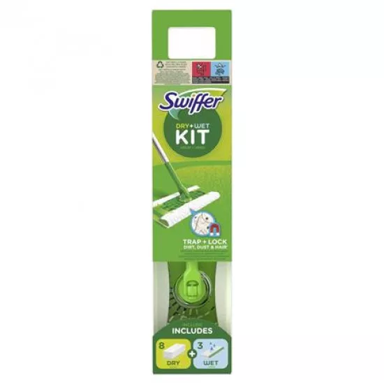 Kezdőkészlet, felmosó, nedves- és száraz utántöltővel, SWIFFER "Sweeper"