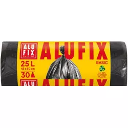 Szemeteszsák, 25 l, 30 db, 44x50 cm, 8 µ, ALUFIX "Economy", fekete