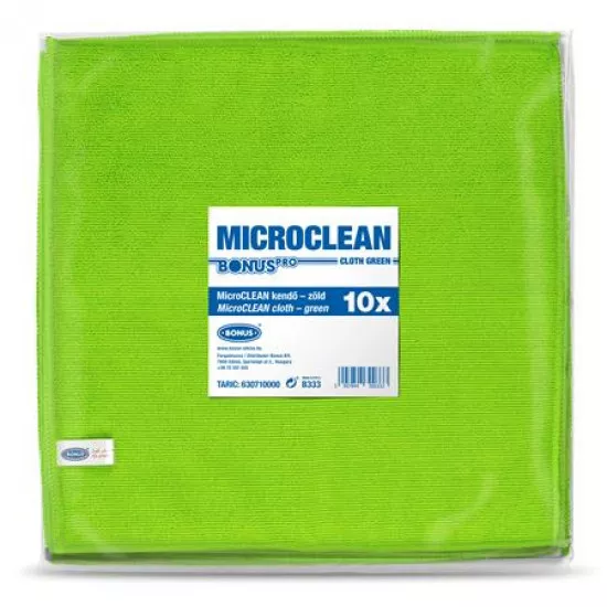 Törlőkendő, univerzális, 10 db, 32x32 cm, BONUS "MicroCLEAN", zöld