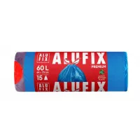 Szemeteszsák, zárószalagos, 60 l, 15 db, ALUFIX Szemeteszsák, zárószalagos, 60 l, 15 db, ALUFIX