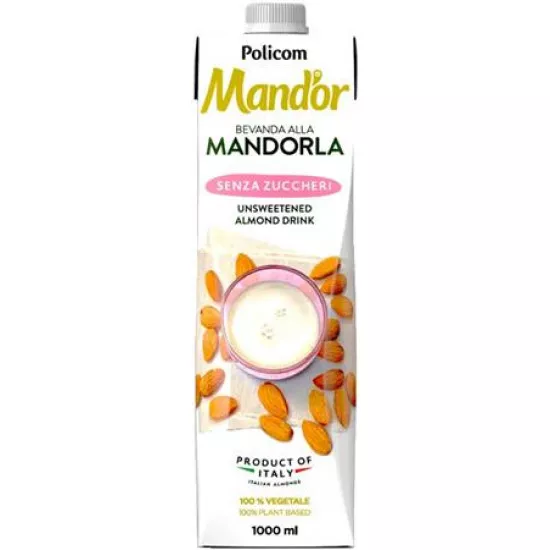 Növényi ital, cukormentes, dobozos, 1 l, MAND`OR "Prémium", mandula