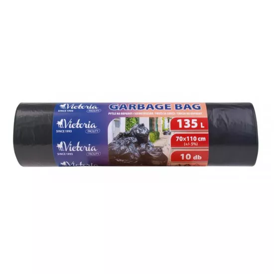 Szemeteszsák, 135 l, 10 db, VICTORIA FACILITY