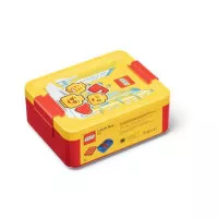 Uzsonnás doboz, LEGO "Iconic Girl", piros-sárga-mintás