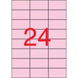 Etikett, 70x37 mm, színes, APLI, pasztell rózsaszín, 480 etikett/csomag