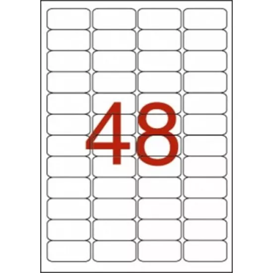 Etikett, 45,7x21,2 mm, poliészter, időjárásálló, kerekített sarkú, APLI, 960 etikett/csomag