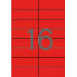 Etikett, 105x37 mm, színes, APLI, piros, 1600 etikett/csomag