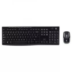 Egér- és billentyűzet készlet, vezeték nélküli, USB, HUN, LOGITECH "MK270", fekete