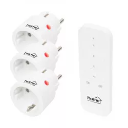 Dugalj szett, 3 aljzat, távirányítóval, 2300 W, HOME, fehér