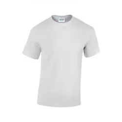 Póló, férfi, környakú, 100% pamut, L méret "Gildan", fehér