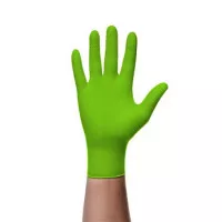 Védőkesztyű, egyszer használatos, nitril, XXL méret, 50 db, púder nélküli, gyémánt textúrált megerősített, zöld Védőkesztyű, egyszer használatos, nitril, XXL méret, 50 db, púder nélküli, gyémánt textúrált megerősített, zöld