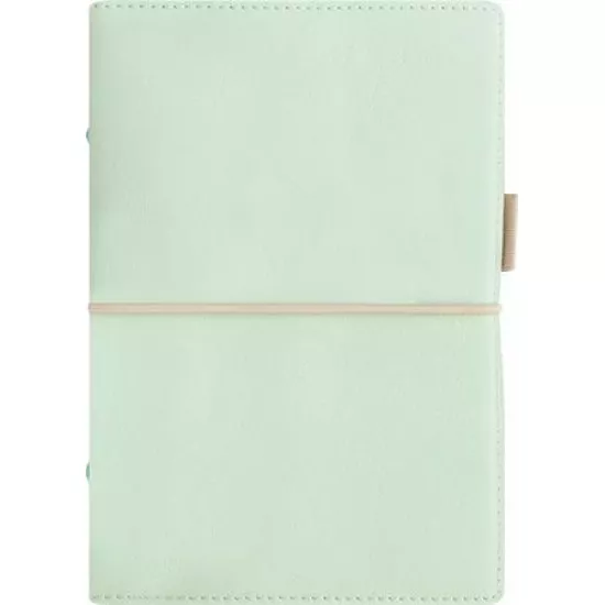 Kalendárium, gyűrűs, betétlapokkal, personal méret, FILOFAX, "Domino" Soft", pasztellzöld