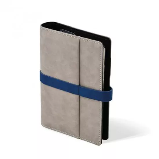 Kalendárium, gyűrűs, betétlapokkal, "M", műbőr, SATURNUS, "225" szürke-kék Kalendárium, gyűrűs, betétlapokkal, "M", műbőr, SATURNUS, "225" szürke-kék