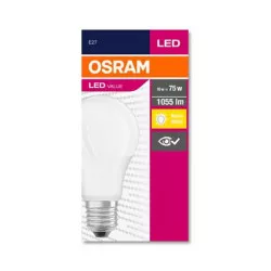 LED izzó, E27, gömb, A60, 10W, 1055lm, 2700K (MF), OSRAM "Value"