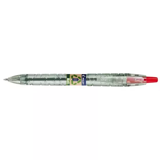 Golyóstoll, 0,27 mm, nyomógombos, PILOT "B2P EcoBall", piros
