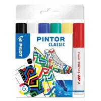 Dekormarker készlet, 1,4 mm, PILOT "Pintor M" 6 különböző klasszikus szín Dekormarker készlet, 1,4 mm, PILOT "Pintor M" 6 különböző klasszikus szín