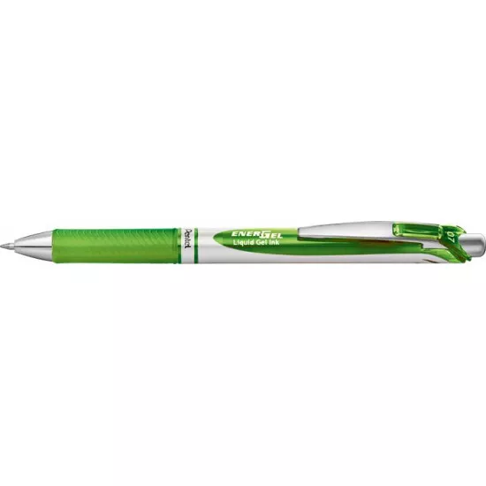 Zseléstoll, 035 mm, nyomógombos, PENTEL "EnerGel BL77", világoszöld