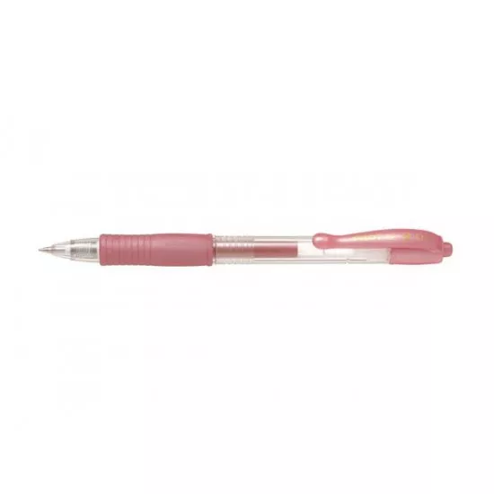 Zseléstoll, 0,32 mm, nyomógombos, PILOT "G-2 Metallic", rózsaszín