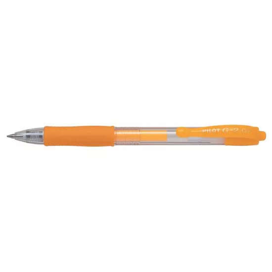Zseléstoll, 0,37 mm, nyomógombos, PILOT "G-2 Neon", narancs