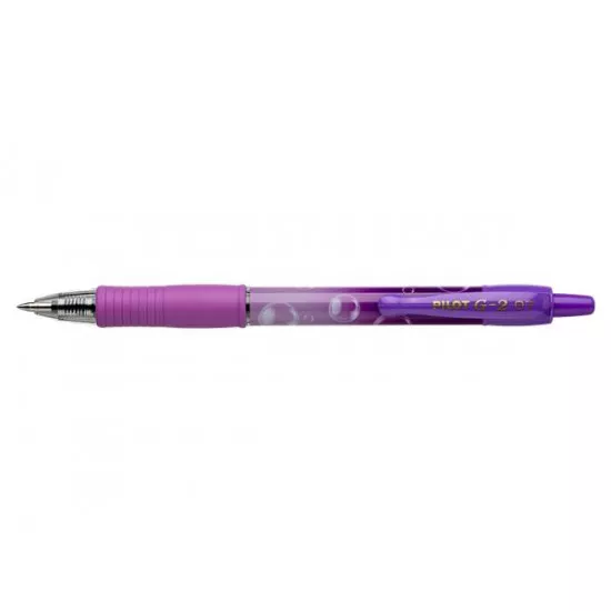 Zseléstoll, 0,32 mm, nyomógombos, PILOT "G-2 Purple Bubble", kék