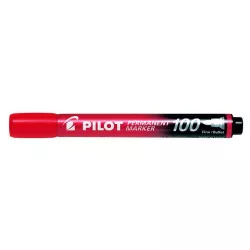 Alkoholos marker, 1 mm, kúpos, PILOT "Permanent Marker 100", piros