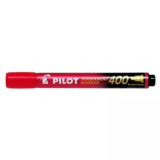 Alkoholos marker, 1,5-4 mm, vágott, PILOT "Permanent Marker 400", piros