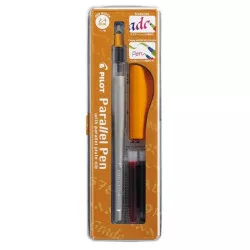 Töltőtoll, 0,5-2,4 mm, narancssárga kupak, PILOT "Parallel Pen"