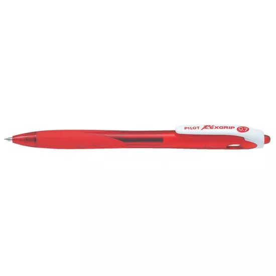 Golyóstoll, 0,27 mm, nyomógombos, PILOT "Rexgrip", piros
