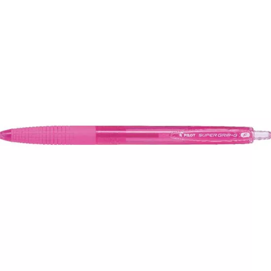 Golyóstoll, 0,22 mm, nyomógombos, PILOT "Super Grip G", rózsaszín