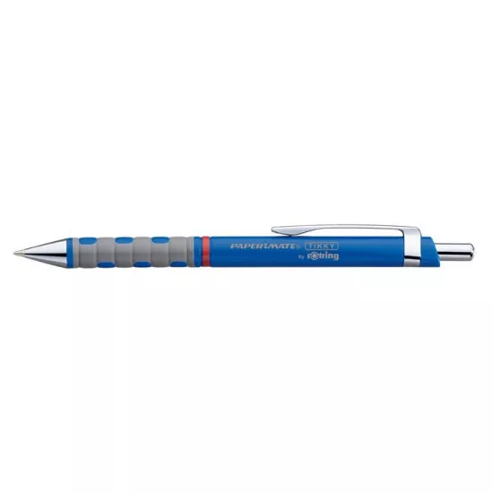 Golyóstoll, 0,8 mm, nyomógombos, kék tolltest, ROTRING "Tikky III", kék