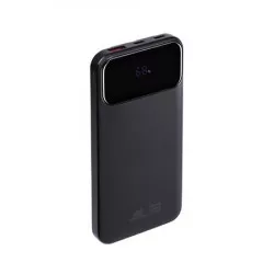 Hordozható akkumulátor, beépített kábellel, 10000mAh, RIVACASE "VA2211", fekete