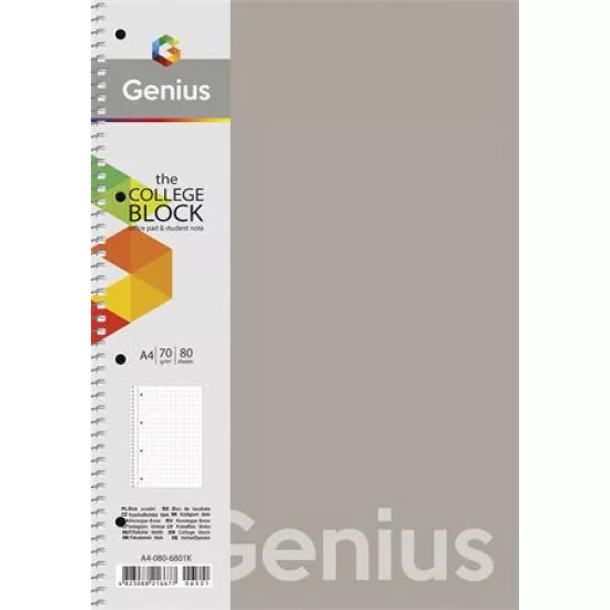 Spirálfüzet, vonalas, A4, 80 lap, PP borító, SHKOLYARYK "Genius", vegyes
