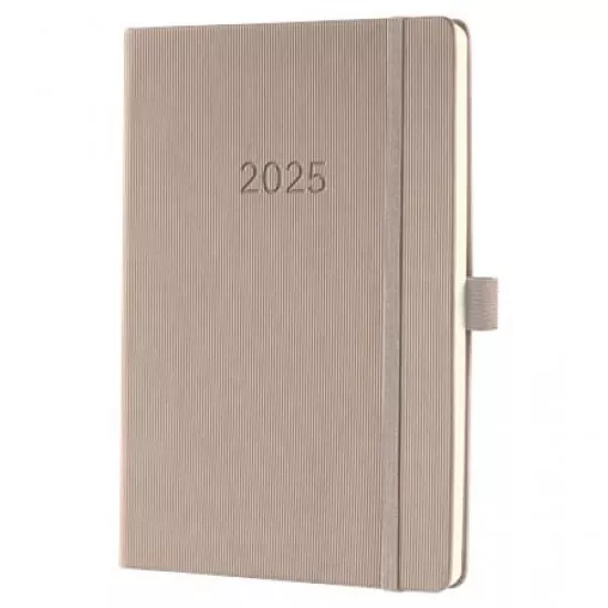 Naptár, A5, heti, 2025, kemény borító, SIGEL "Conceptum", taupe