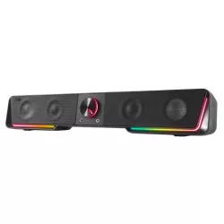 Hangszóró, 12W, 2x3.5 mm jack + USB-A, SPEEDLINK "GRAVITY RGB Stereo Soundbar", fekete