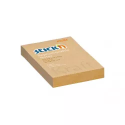 Öntapadó jegyzettömb, 76x51 mm, 100 lap, STICK N "Kraft Notes", barna