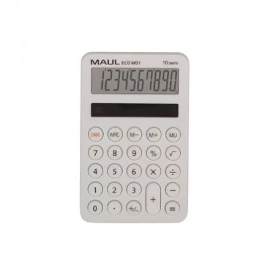 Számológép, asztali, 10 számjegy, MAUL "Eco MD 1", fehér