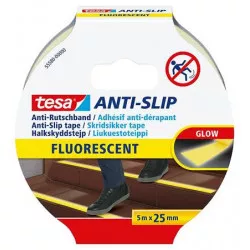 Csúszásgátló szalag, 25 mm x 5 m, TESA "Anti-Slip", fluoreszkáló