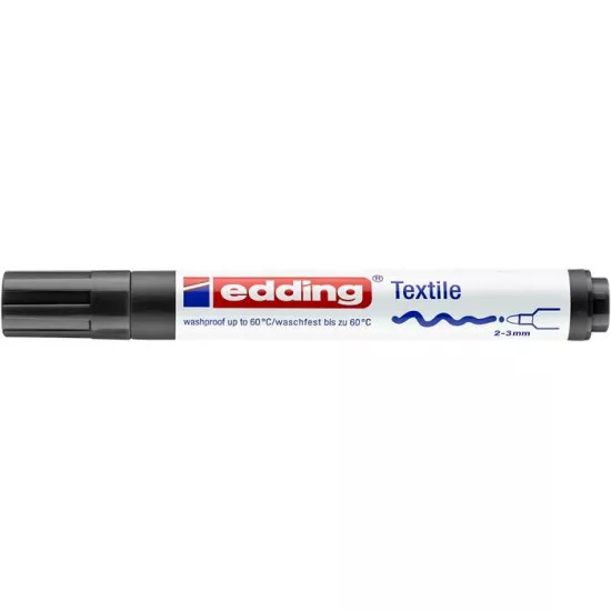 Textilmarker, 2-3 mm, kúpos, EDDING "4500", fekete