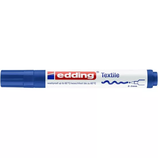 Textilmarker, 2-3 mm, kúpos, EDDING "4500", kék