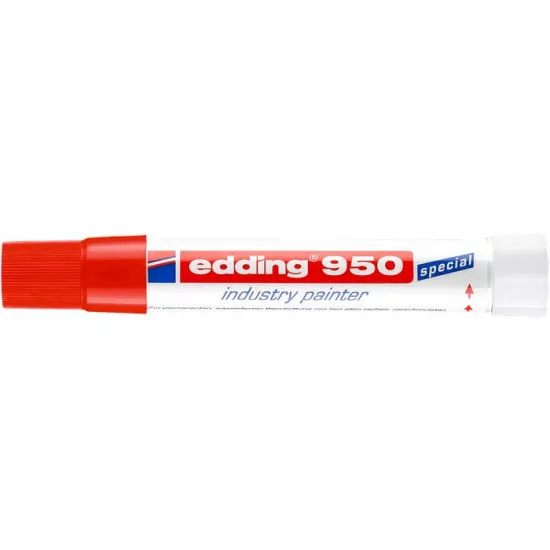 Jelölő marker, 10 mm, kúpos, EDDING "950", piros