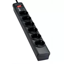 Elosztó, 6 aljzat, túlfeszültségvédő elosztó, EATON "Protection Strip"