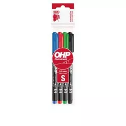 Alkoholos marker készlet, OHP, 0,3 mm, S, ICO, 4 különböző szín