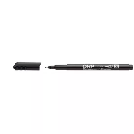 Alkoholos marker, OHP, 0,3 mm, S, ICO, fekete
