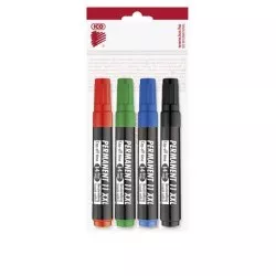 Alkoholos marker készlet, 1-3 mm, kúpos, ICO "Permanent 11 XXL", 4 különböző szín