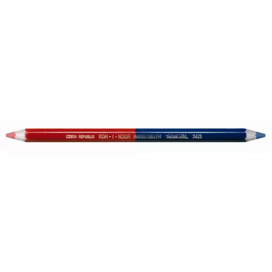 Postairón, hatszögletű, vastag, KOH-I-NOOR "3423", piros-kék