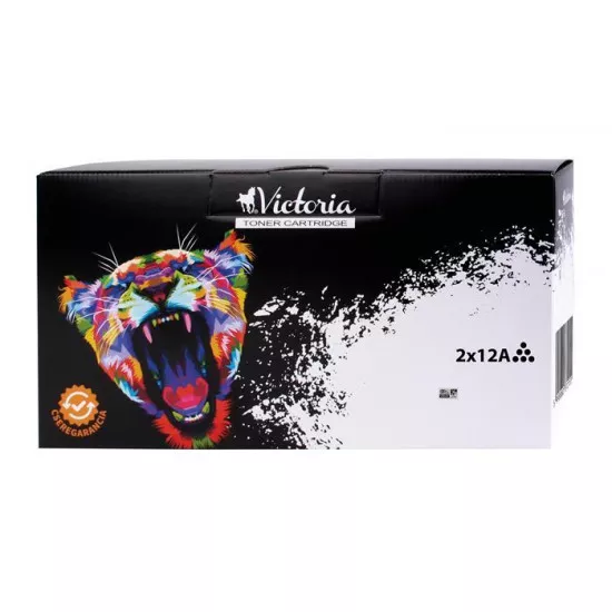Q2612A  Lézertoner LaserJet 1010, 1012, 1015 nyomtatókhoz, VICTORIA 12A, fekete, 2x4k
