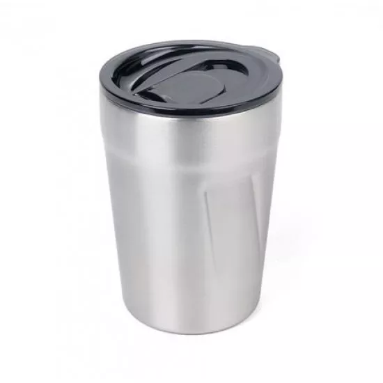Termoszbögre, 300 ml, rozsdamentes acél, TROIKA "Cup-uccino", ezüst